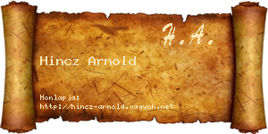 Hincz Arnold névjegykártya