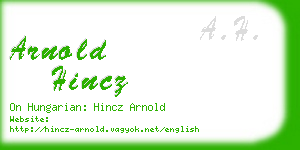 arnold hincz business card